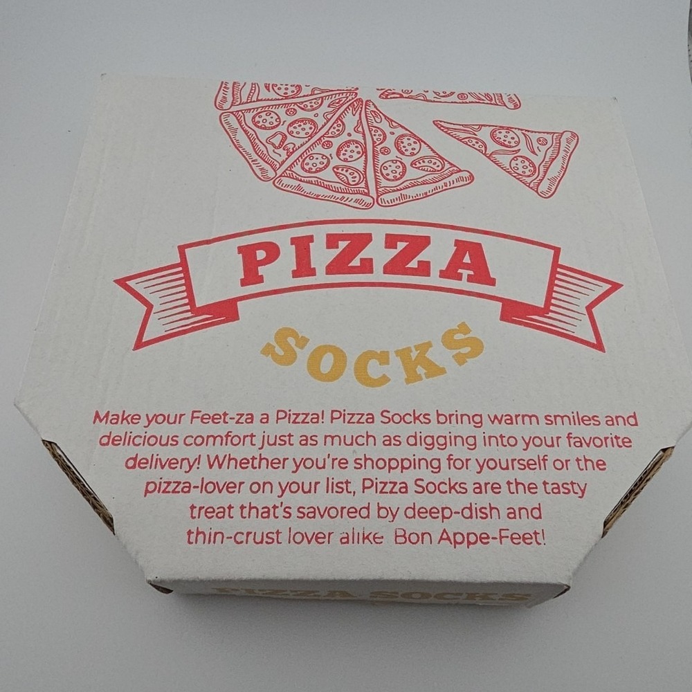 New Pizza Box Novelty‎ Print Pizza Socks 4 Pairs Unisex